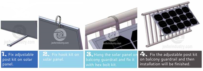 Solar justerbar vinkel for balkong