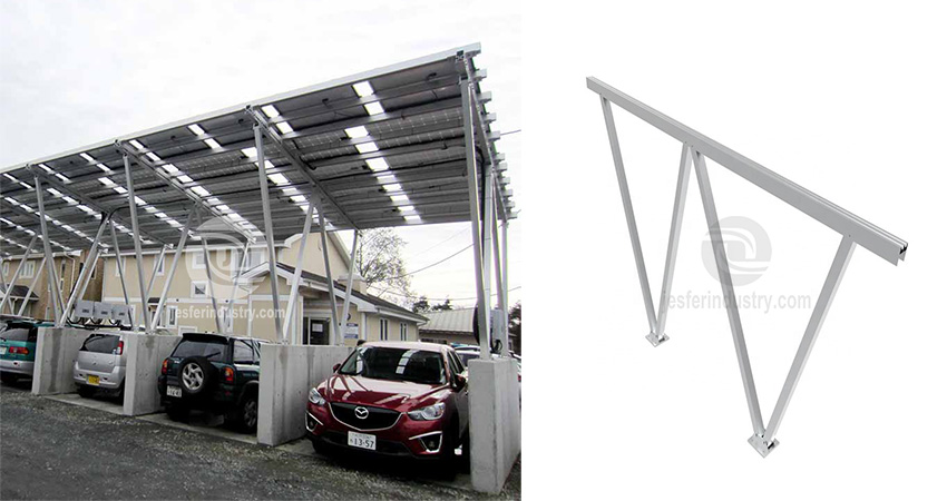 garasje carport solcellepanel montering struktur tegning